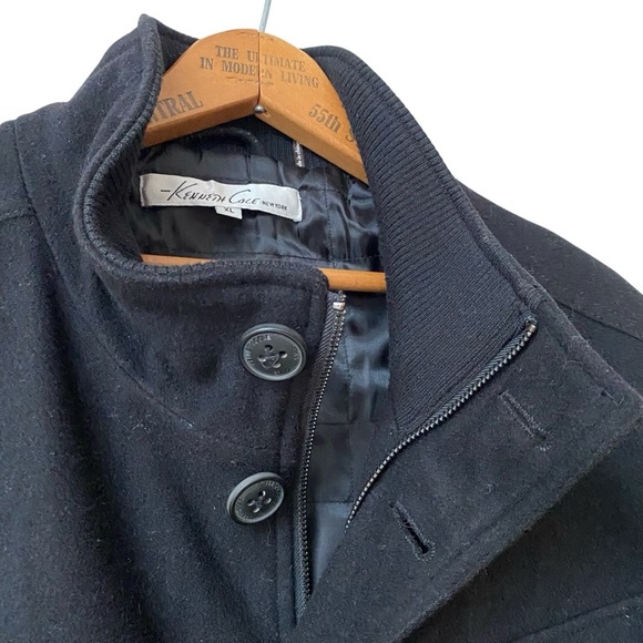 Kenneth Cole New York Wool-Blend Black Field Jacket Quilted Lined XL - Picture 7 of 15